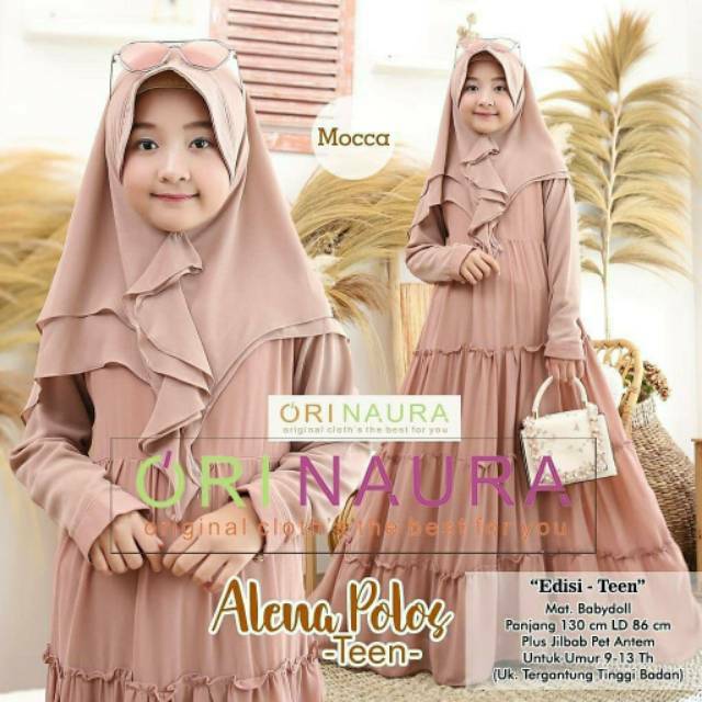 Gamis Syari Anak KS ALENA SYARI KIDS MOCCA