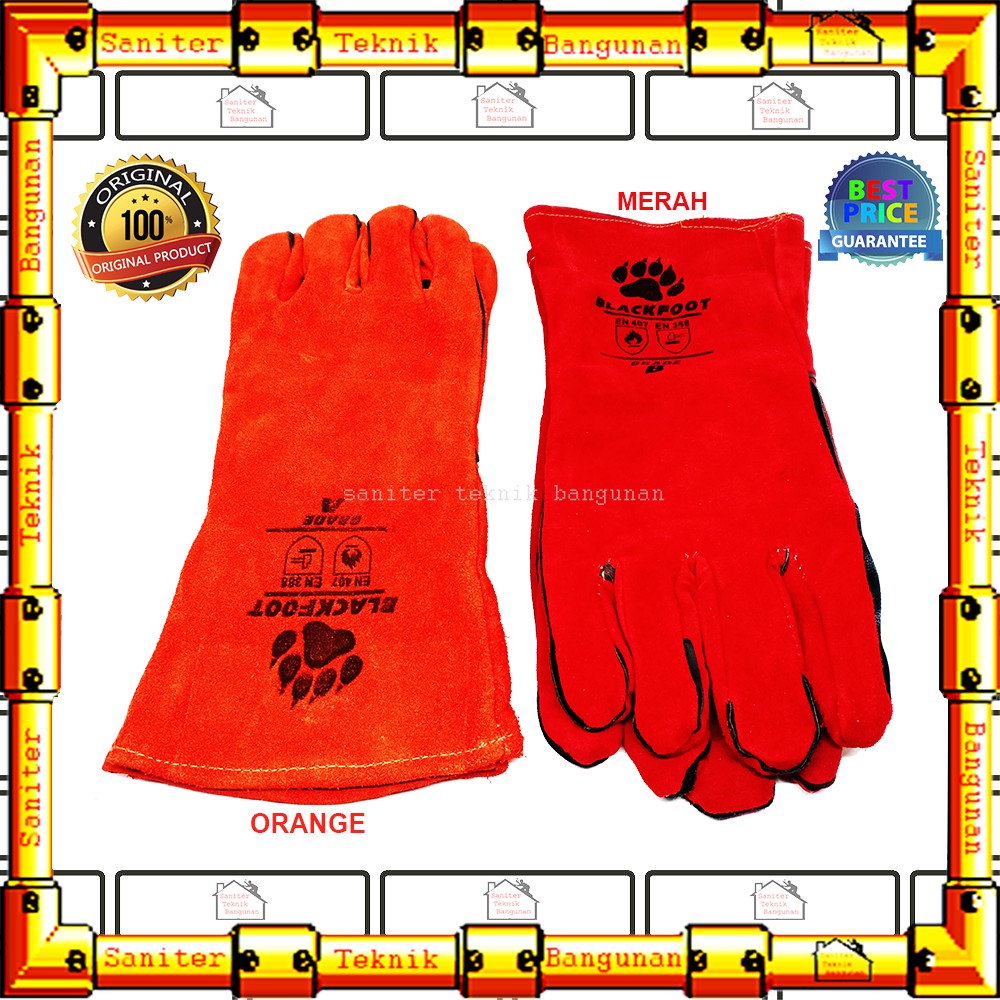 Sarung Tangan Las Kulit Grade A Blackfoot / Welding Gloves 16&quot; Inch