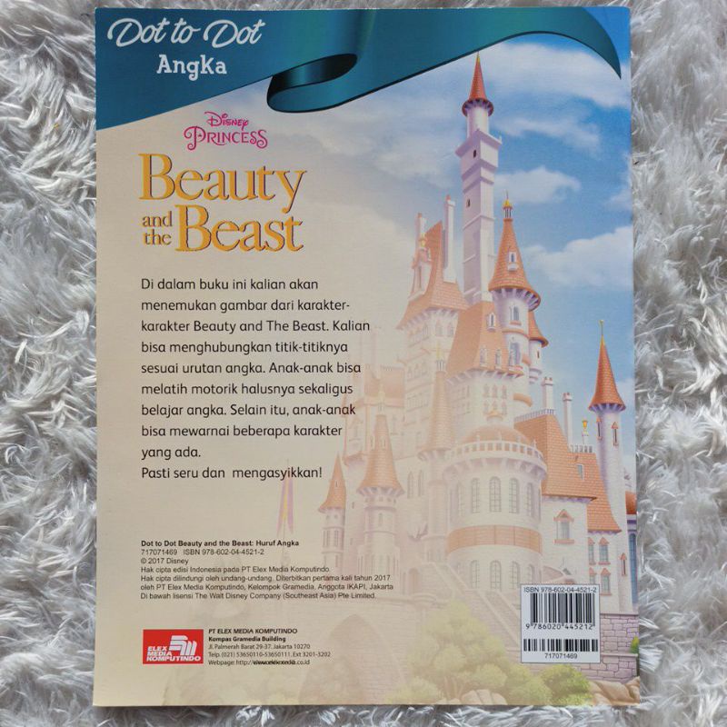 Buku Aktivitas Anak - Disney Princess Beauty and the Beast Dot to Dot Angka