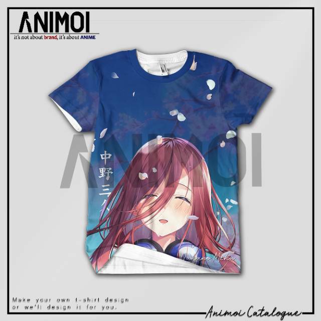 Kaos Nakano Miku Gotoubun no Hanayome [ Custom Kaos Full Print Anime ]