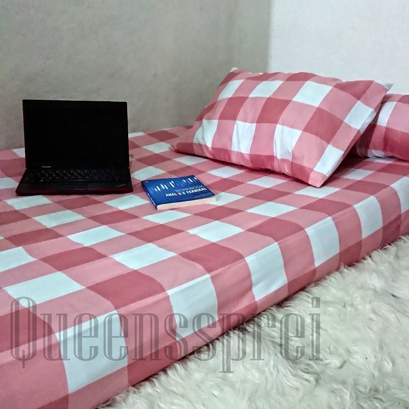 Sprei karet 140x200x20 sprei kotak emily aesthetic korea series murah dan lembut