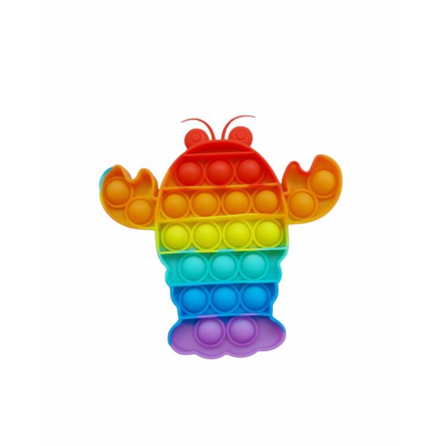 BUBBLE POP IT FIDGET TOY RAINBOW ukuran 12x12 || MAINAN EDUKASI ANAK KARAKTER PUSH POP IT-Udang