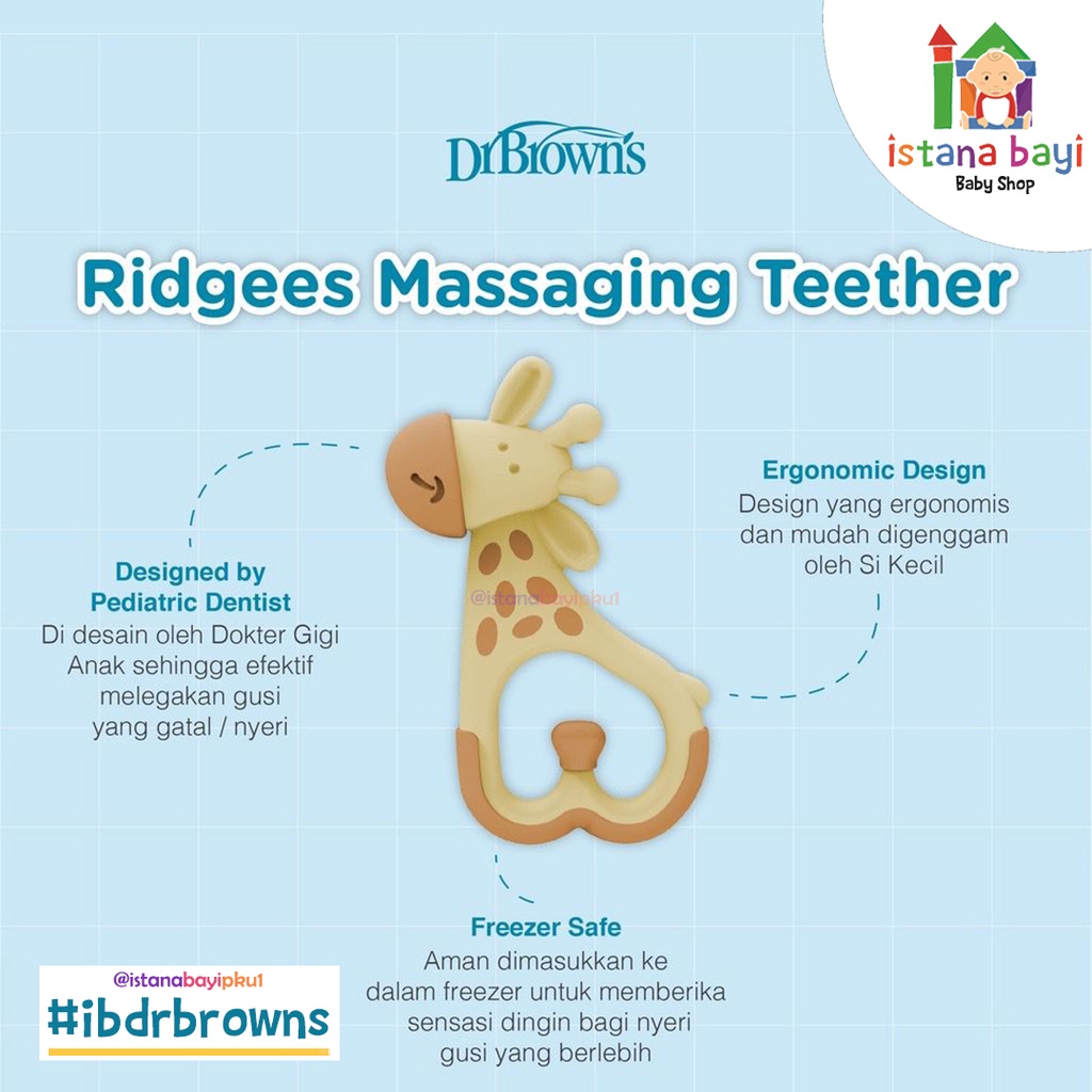 Dr Browns Massaging Ridgees Giraffe Teether TE450 / Gigitan Bayi