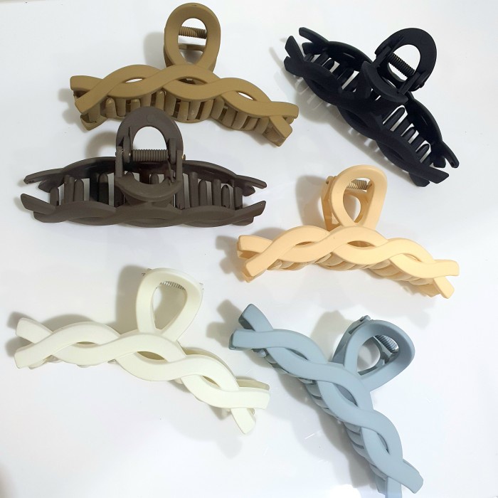 J302 Jepitan Rambut Korea Panjang Model Kepang Doff Matte Import New