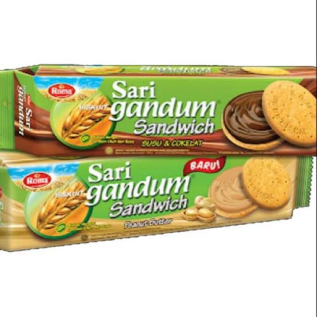 

ROMA BISKUIT SARI GANDUM 115GR SUSU&COKLAT , PEANUT BUTTER