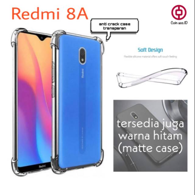 Soft case jelly REDMI 9/9A/9C/8/8A pro silicon anti crack case (transparan)&amp;slim matte case hitam