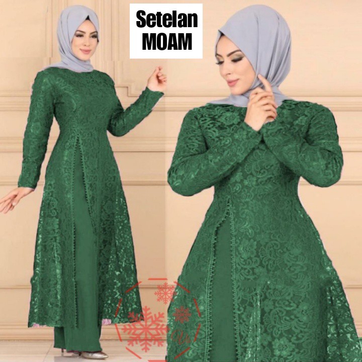 GAMIS BRUKAT MAXI SET SAMOA / STELAN GAMIS BRUKAT / DRESS MUSLIM SIZE L XL XXL COD / GAMIS KEKINIAN