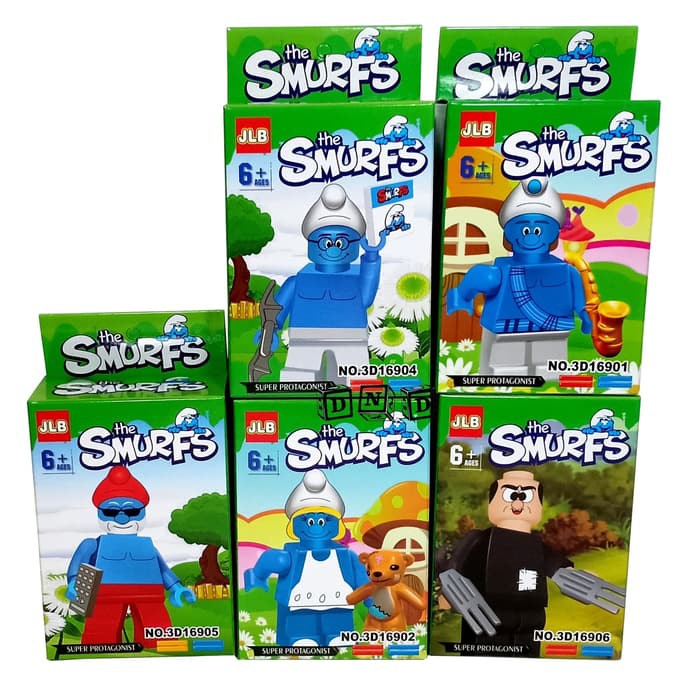 MAINAN ANAK LEGO NANO KARAKTER SMURFS ACTION FIGURE BLOCK BRICK BY AGEN MAINAN - AM 0350
