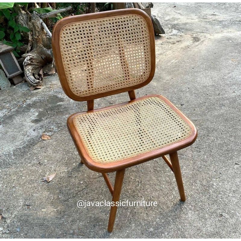 KURSI MAKAN ROTAN VINTAGE/KURSI CAFE ANYAMAN BAHAN KAYU JATI FURNITURE JEPARA-3