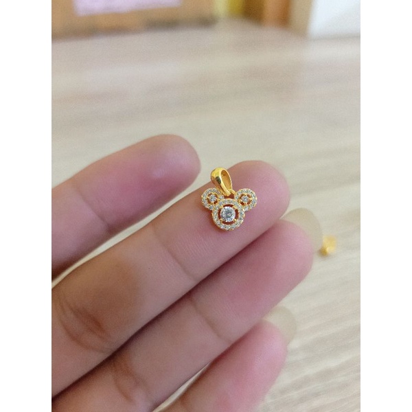 LIONTIN MICKEY PERAK 925 LAPIS MAS 24K