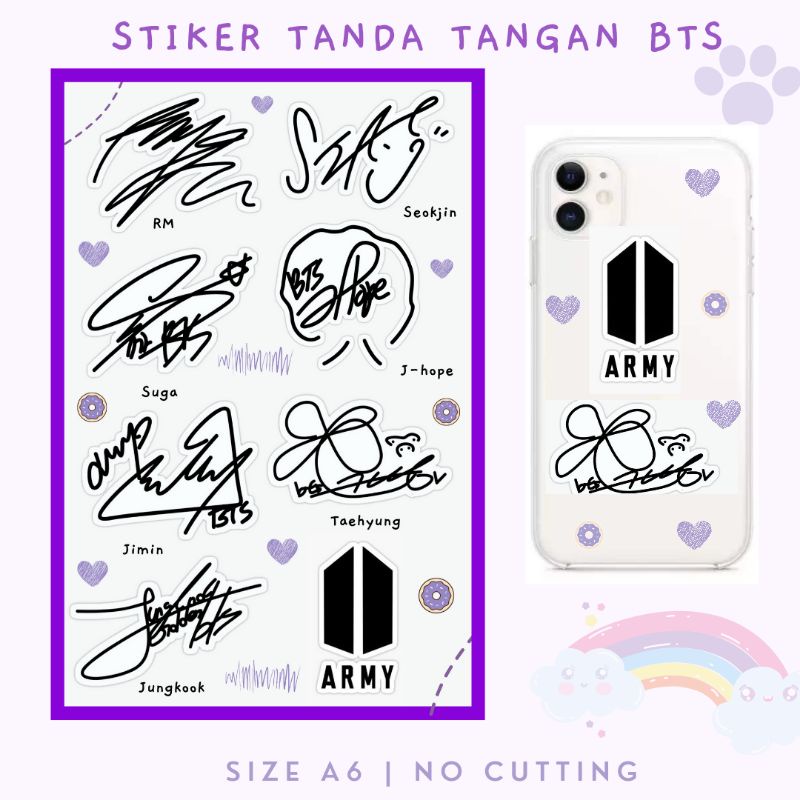 

STICKER TANDA TANGAN BTS TTD KPOP BTS SIGNATURE