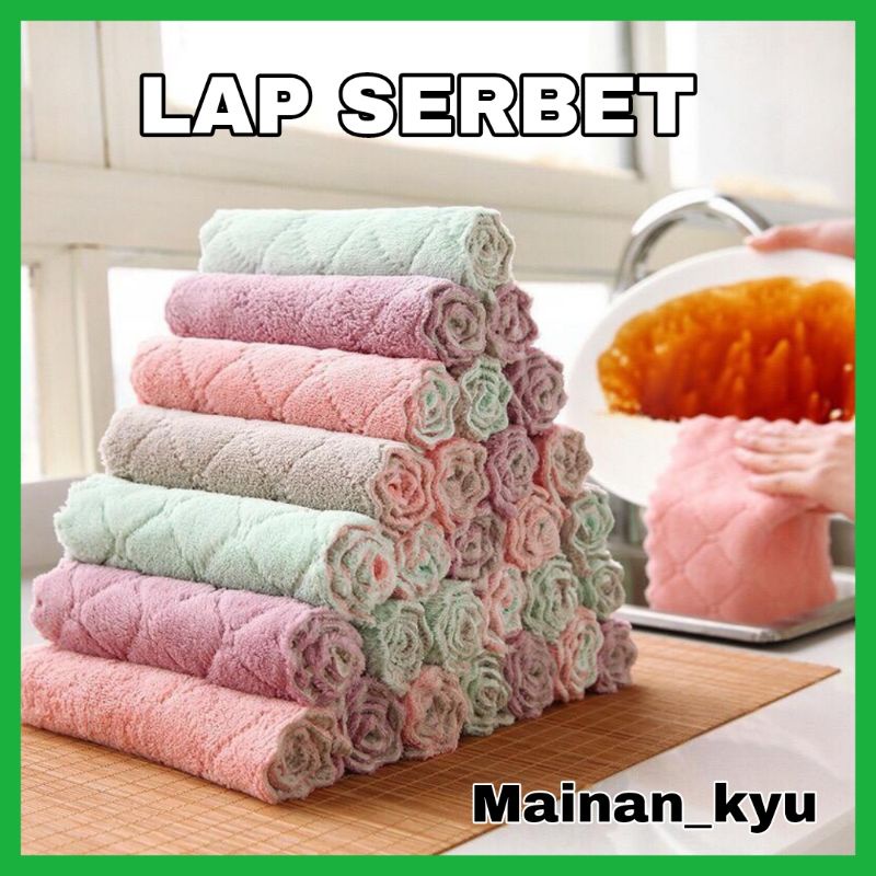 (MAINANKYU) KAIN LAP DAPUR BAHAN FLEECE