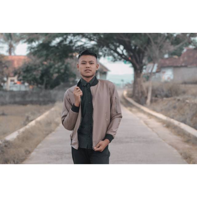 Jaket Bomber Pria semi kulit Asli garut