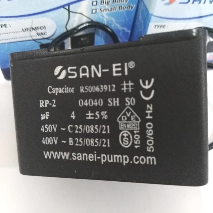 kapasitor 4 uf mickro capasitor kipas angin 450V kotak spareparts