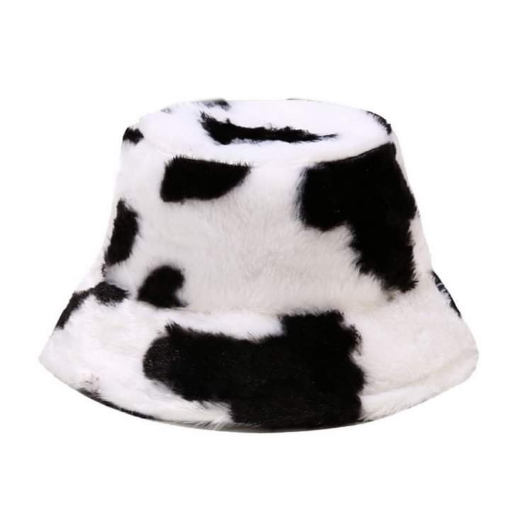 Topi Bucket Wanita Bahan Bulu Motif Lembut Hangat Warna Pelangi Untuk Musim Dingin