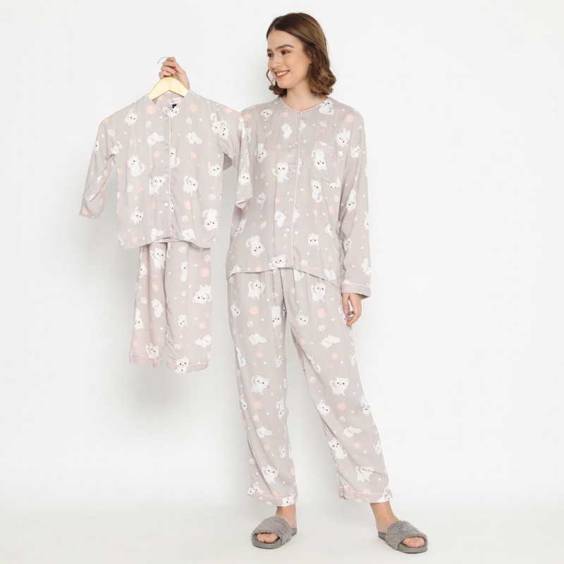 Piyama Couple Cub And Mice - KITTEN GREY (LGN PJG)