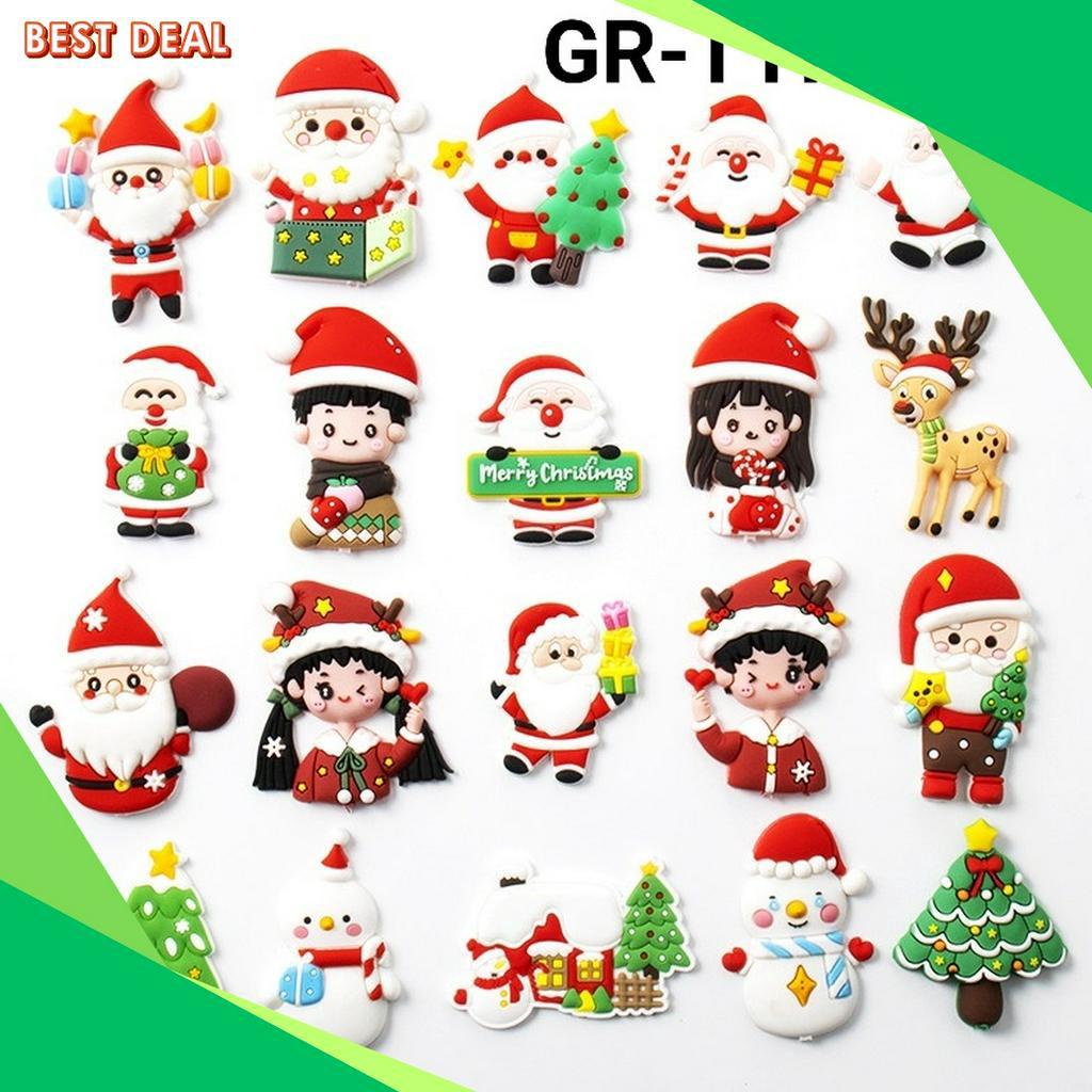 

COBAIN YUK GRTTN1 Cake topper silikon santaclaus snowman pohon natal kijang mainan yamama baking