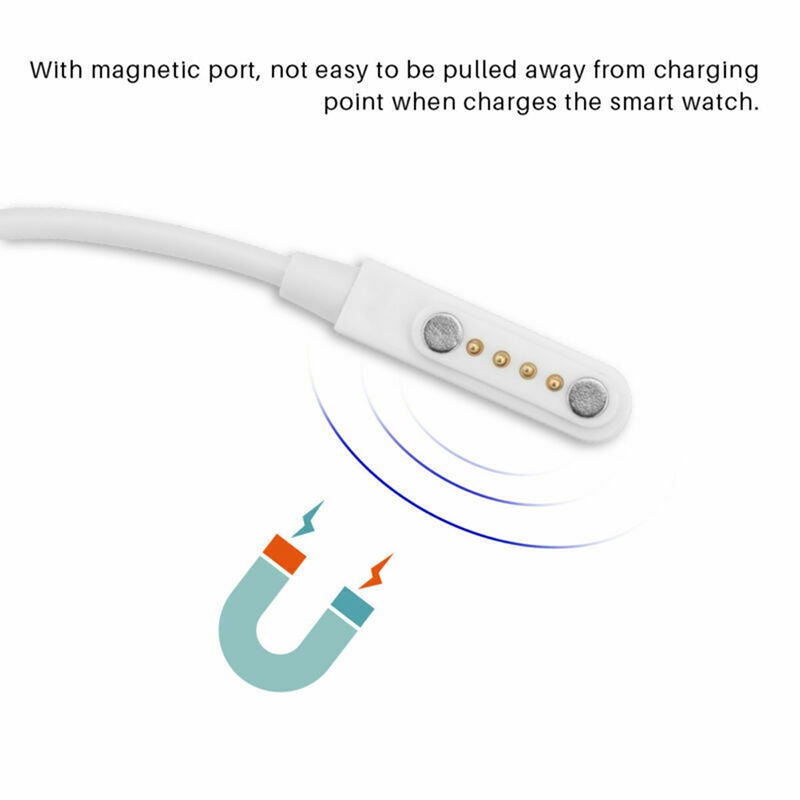 {LUCKID}Magnetic Charger USB 2.0 Charging Cable Cord Power 4 Pin For Smart Watch KW88