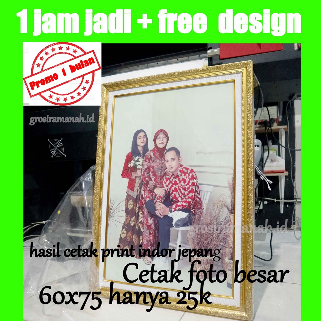 Cetak foto photo pernikahan wisuda wedding 20rs 50x75 Free custom