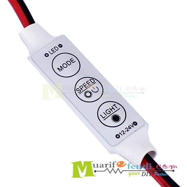 LED Controller Modul Pengatur LED Modul Led Mini Dimmer Controller Kedip Strobo 6 Mode 6 Speed