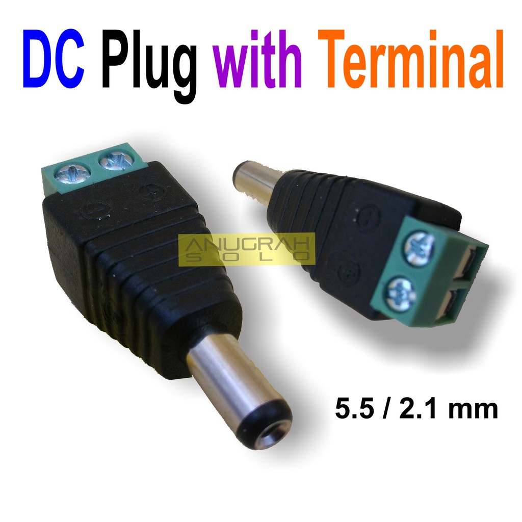 DC Male Connector 5.5/2.1mm with Terminal Soket DC Power Jantan