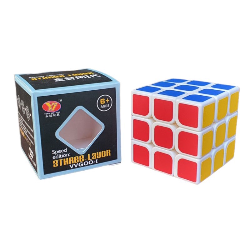 Mainan Kubus Puzzle Rubik 3x3 Base Putih