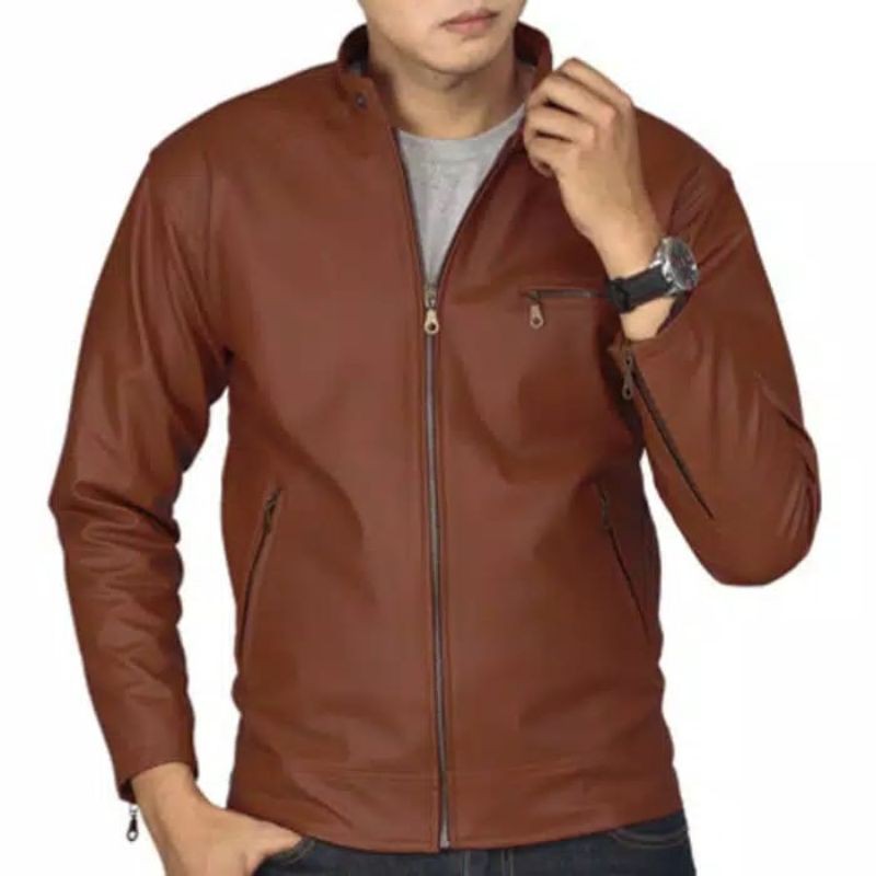 Jaket kulit asli garut pria keren bahan super halus seperti kulit asli Shopee Indonesia