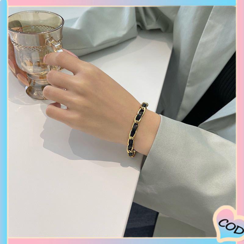 COD❤️Gelang Kalung Kepang Kulit Chian Retro High-end Fashion Wanita-A.one