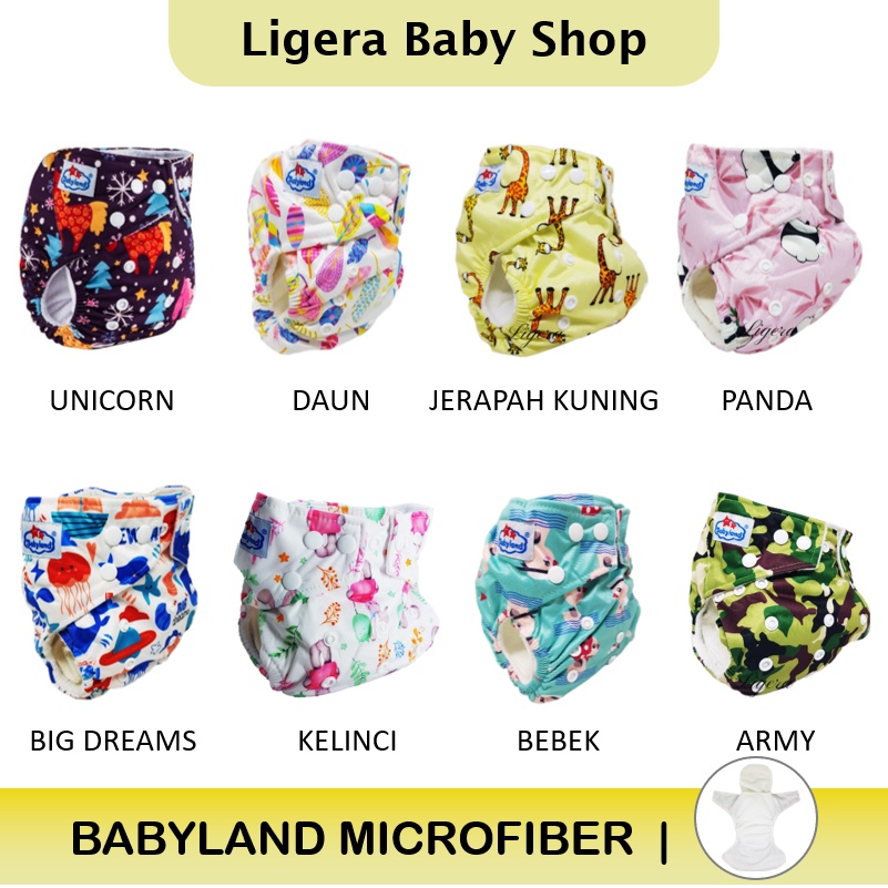 Popok Kain Clodi Kancing Babyland Original Microfiber - Pilih Motif D