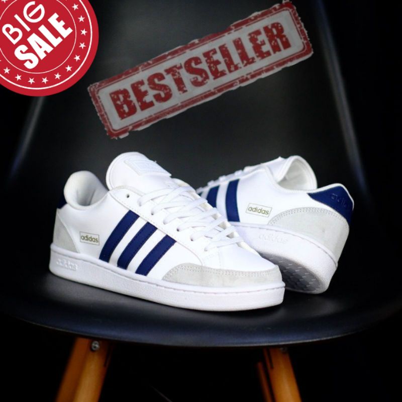 Adidas Grand Court SE White Navy Original OEM Sneakers Pria