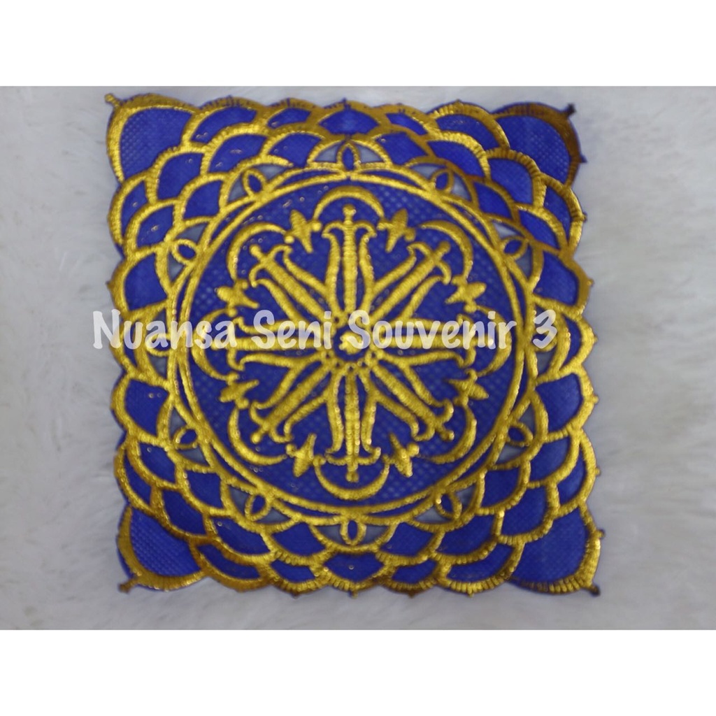 Souvenir Pernikahan Tatakan Gelas Tatakan Cangkir Gelas Bahan Kain Motif PVC kemas mika Motif