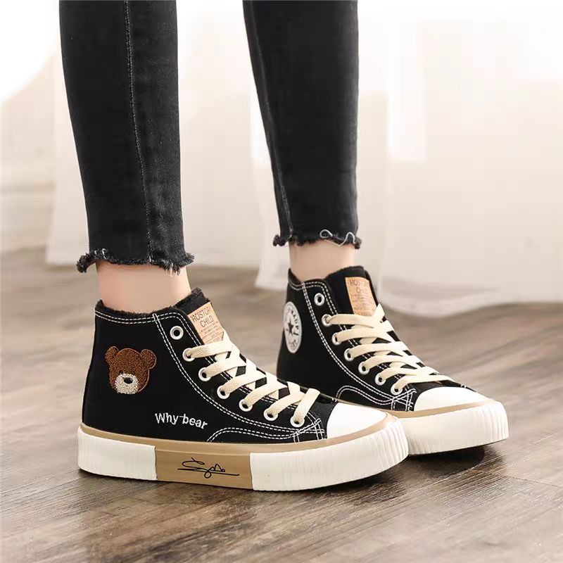 COD Sneakersdaily 801 Sepatu Sneakers Kanvas Wanita Sepatu Hitam kanvas