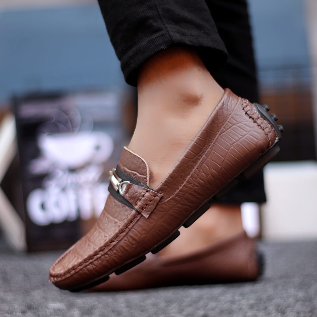 Abrhm Mokas - Sepatu Formal Pantofel Pria Hitam Kulit Asli Kerja Kantor