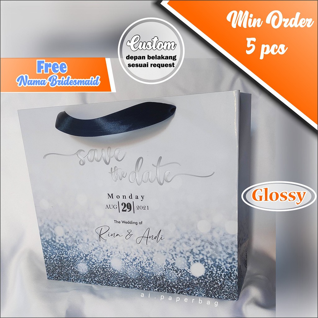 

Paperbag custom paper bag bridesmaid tas kertas paper bag murah tas nikahan tas Bridesmaid