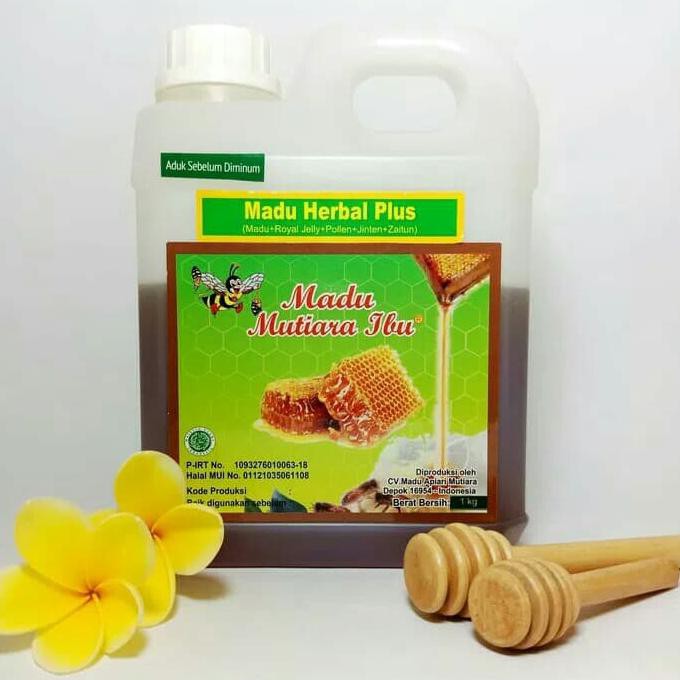 

** Madu Herbal Plus |Reumatik, Asam Urat, Otak | -Mutiara Ibu- Sni 1 Kg