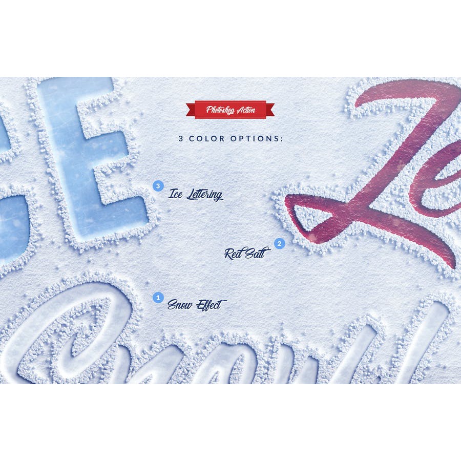 Snow Lettering - Photoshop Action