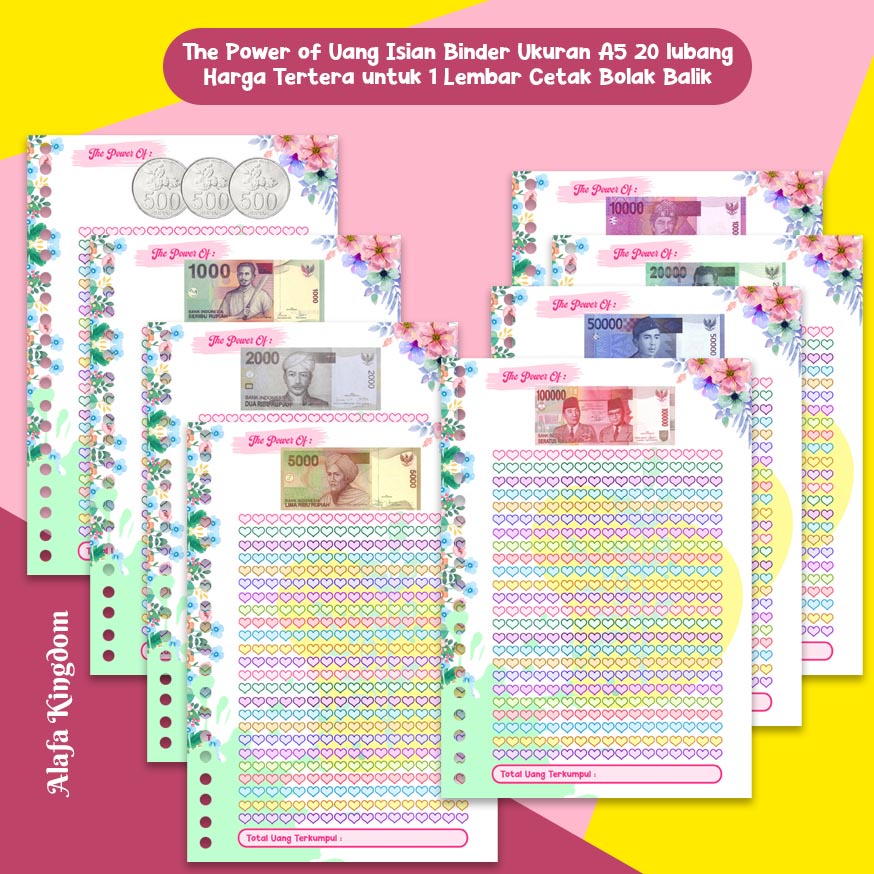 

AlafaKingdom Loose Leaf The Power of Uang isian binder 20 lubang A5