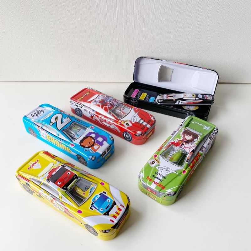 Tempat Pensil Kotak Pensil 2 Susun Mobil + Anak 673 Karakter Hero Cars Robot Set Isi Alat Tulis 597