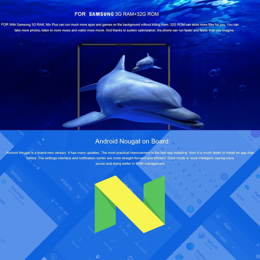 VKWORLD Mix Plus Smartphone Android 7.0 3G+32G Quad Core Dual Sim Fullscreen 5.5 Inci