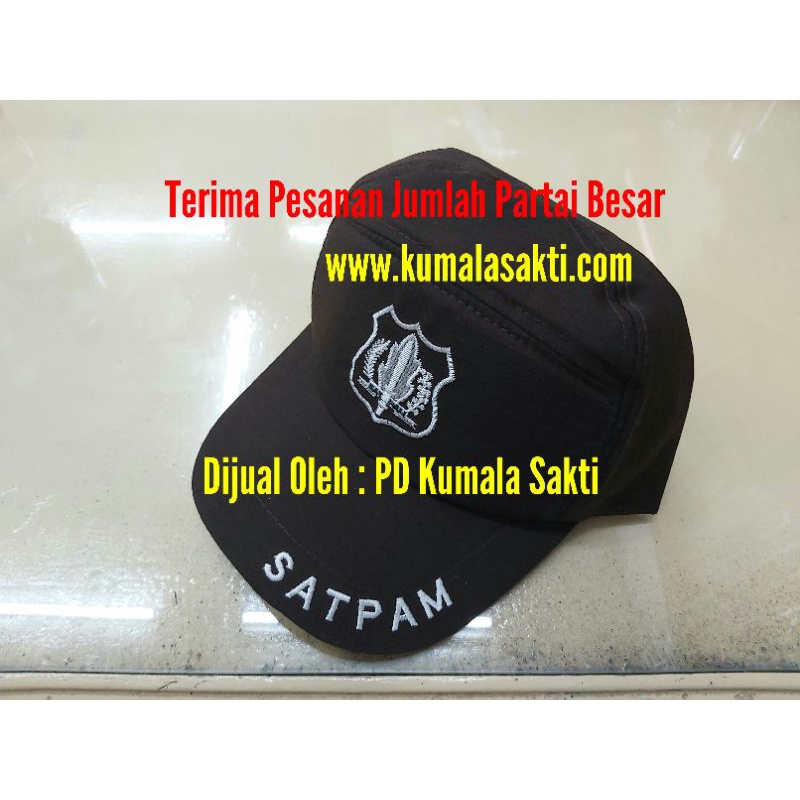 Topi Securiry Kotak Coklat Logo Klep Tulisan Satpam|Kaos Satpam Coklat|Pangkat Satpam|Rompi Satoam|Sabuk Satpam|Kopel Satpam