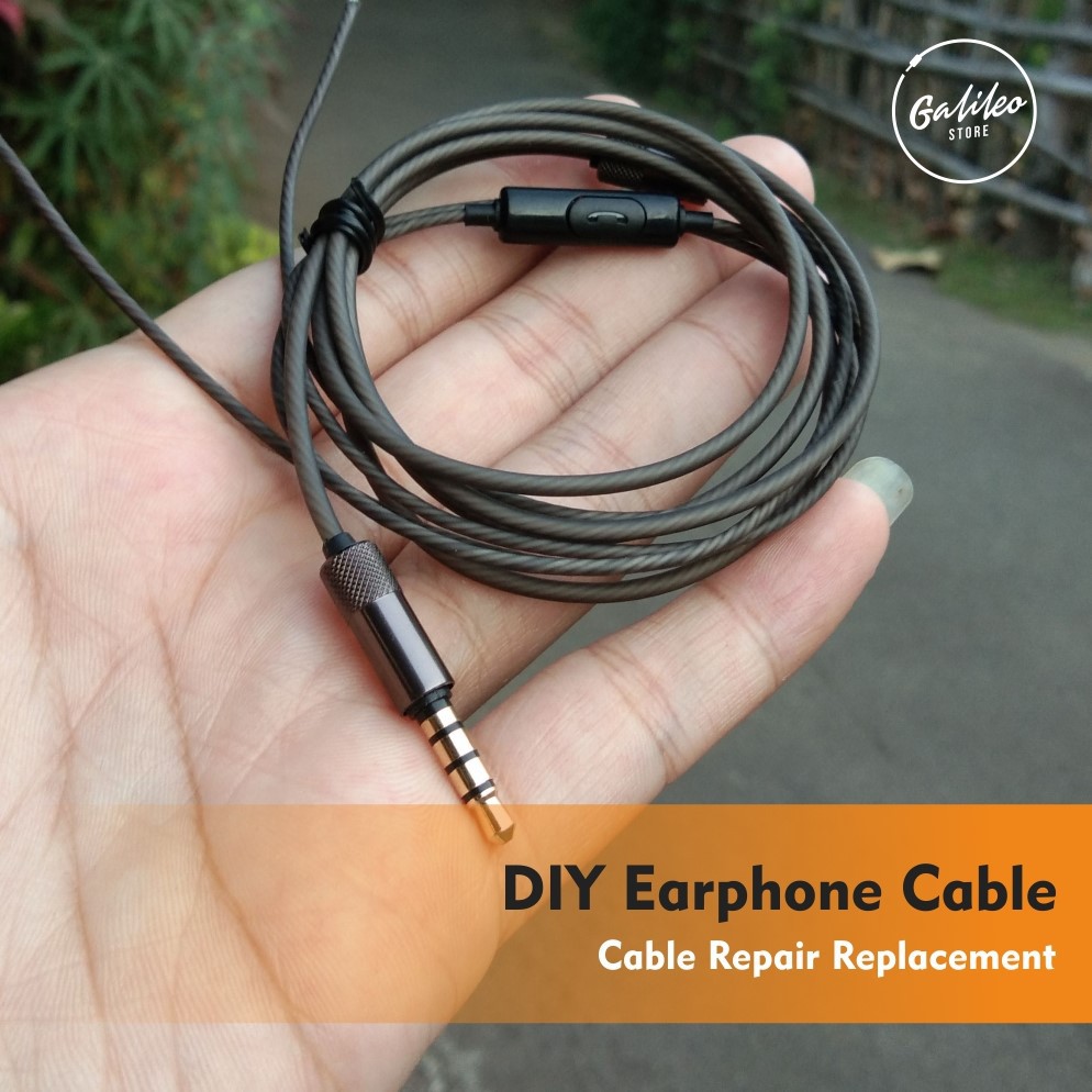 Kabel DIY Copper Pengganti Earphone Earbud Repair Cable Replacement WITH MIC