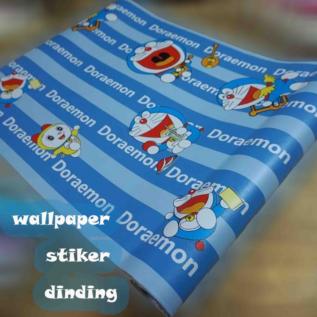 Doraemon Huruf / Wallpaper Stiker Dinding / Bahan PVC Anti Air 10 Meter x 4 CM Solusi Dekorasi