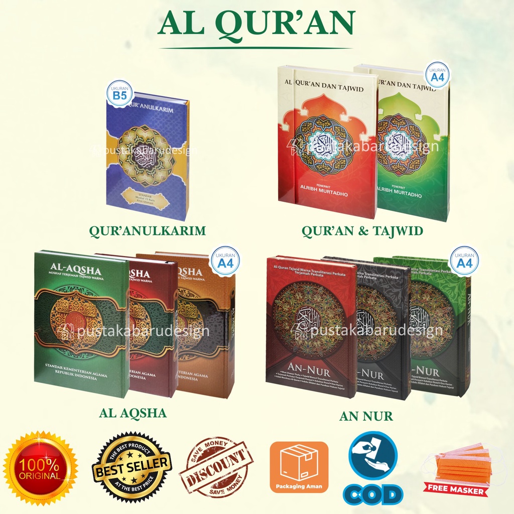 Al Quran Besar Non Terjemah Dan Tajwid Besar Ukuran A4 Alribh Murtadho Hitam Putih