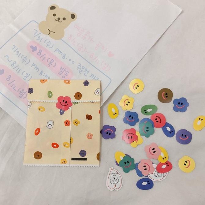 

110Pcs Pack Stiker Kertas Motif Smile Lucu untuk Alat Tulis Sekolah Ka