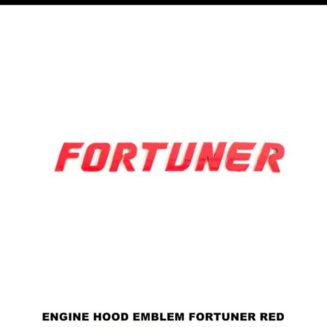 Emblem kap mesin Fortuner Hitam Merah Chrome/ emblem engine hood Toyota Fortuner