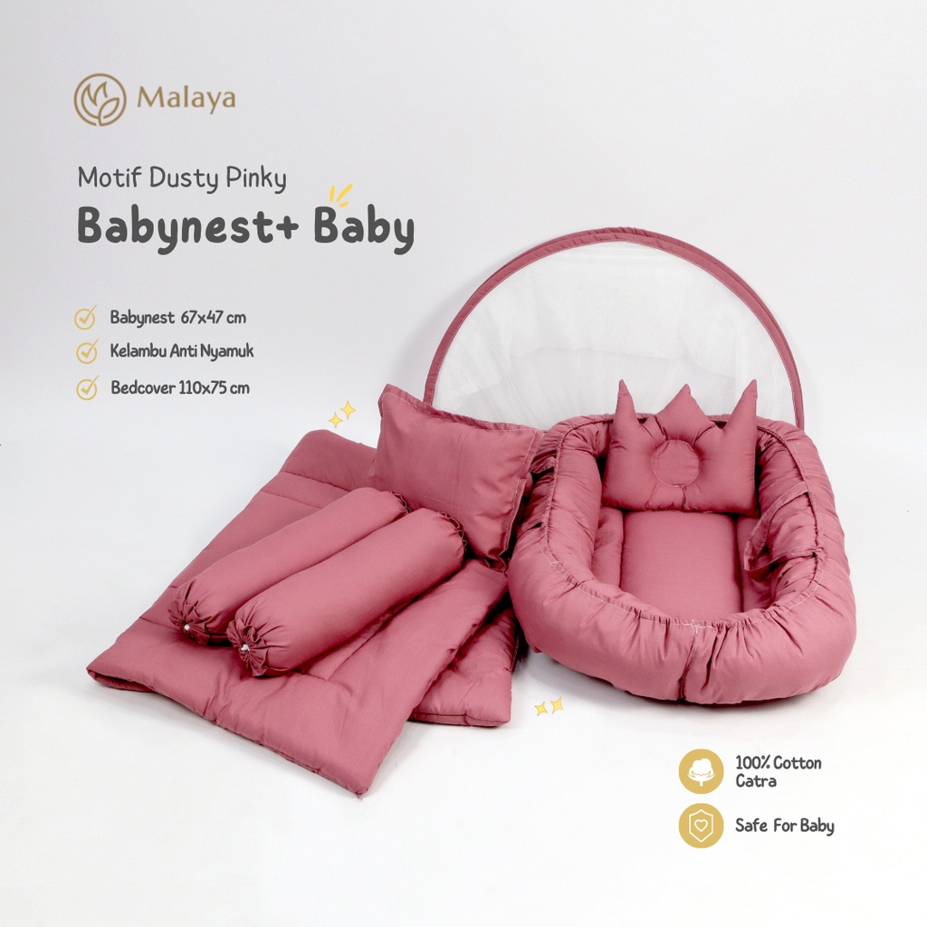 Malaya Baby l Baby Nest Include Bedcover Set Bayi | Kasur Bayi l Polos l Katun Korea