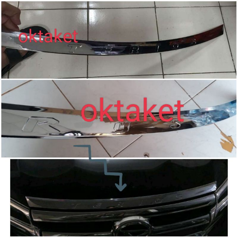 hood molding list kap mesin all new Rush Terios 2018 2021 2022 gr sport   emboss full chrome