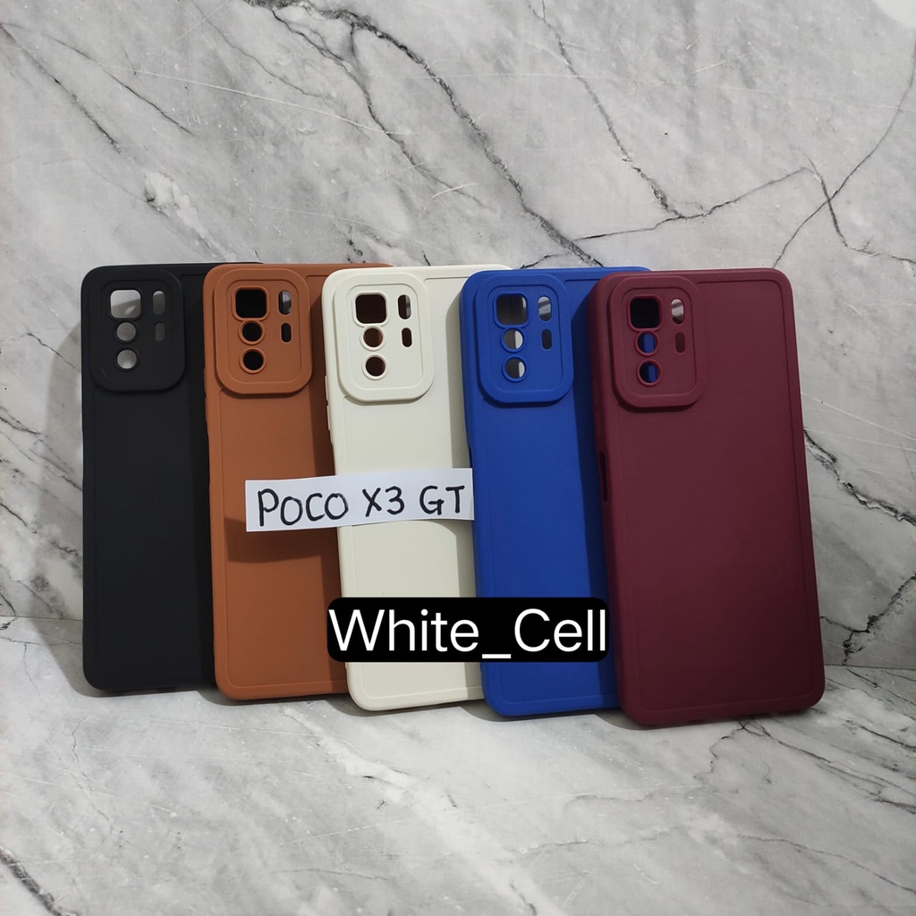 SoftCase ProCamera Silicon Matte Case Full Cover Xiaomi Poco M3  M3 Pro  M4 Pro  X3  X3 Pro  X3 GT  White_Cell