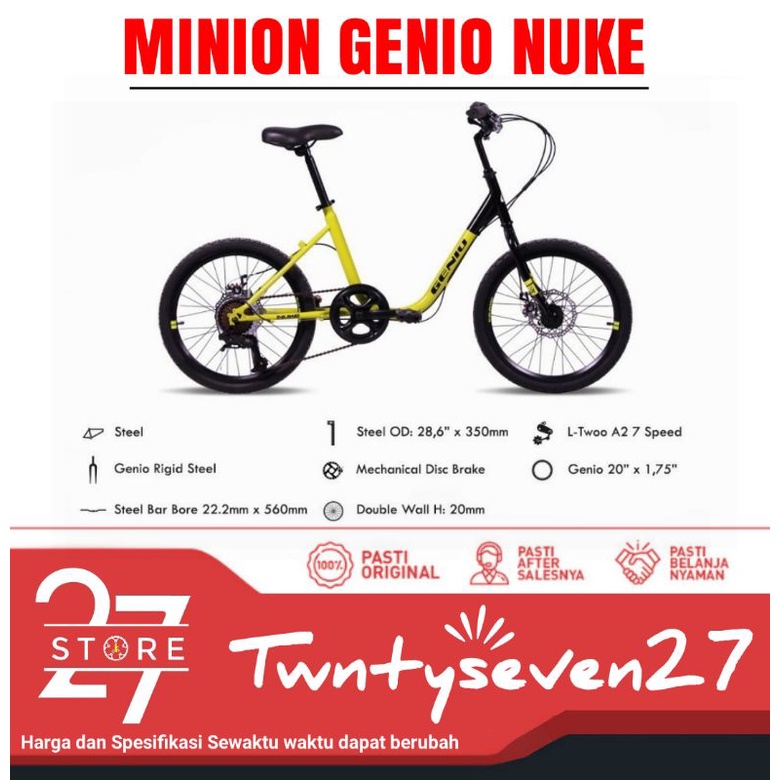 SEPEDA MINIVELO MINION GENIO NUKE 7 SPEED