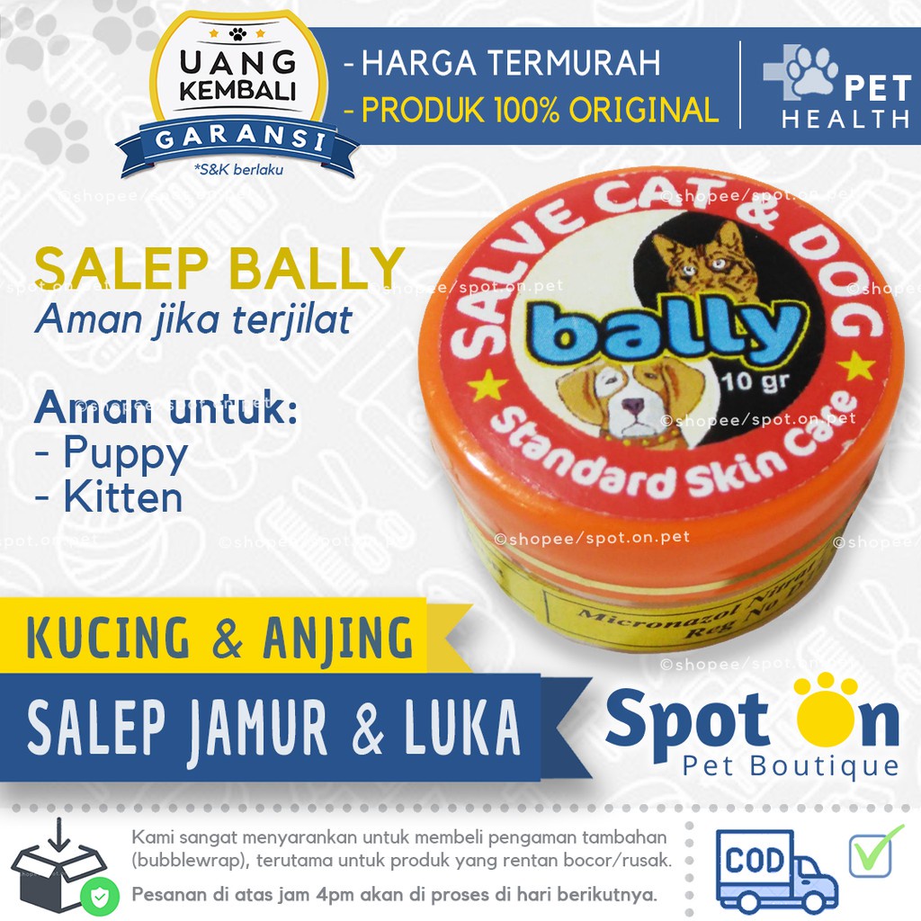 Salep Bally Obat Jamur dan Luka Hewan | Salep Jamur Kucing &amp; Anjing | Obat Luka Kulit Anjing Kucing